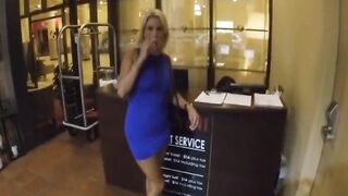 Running through the hotel with cum on your face